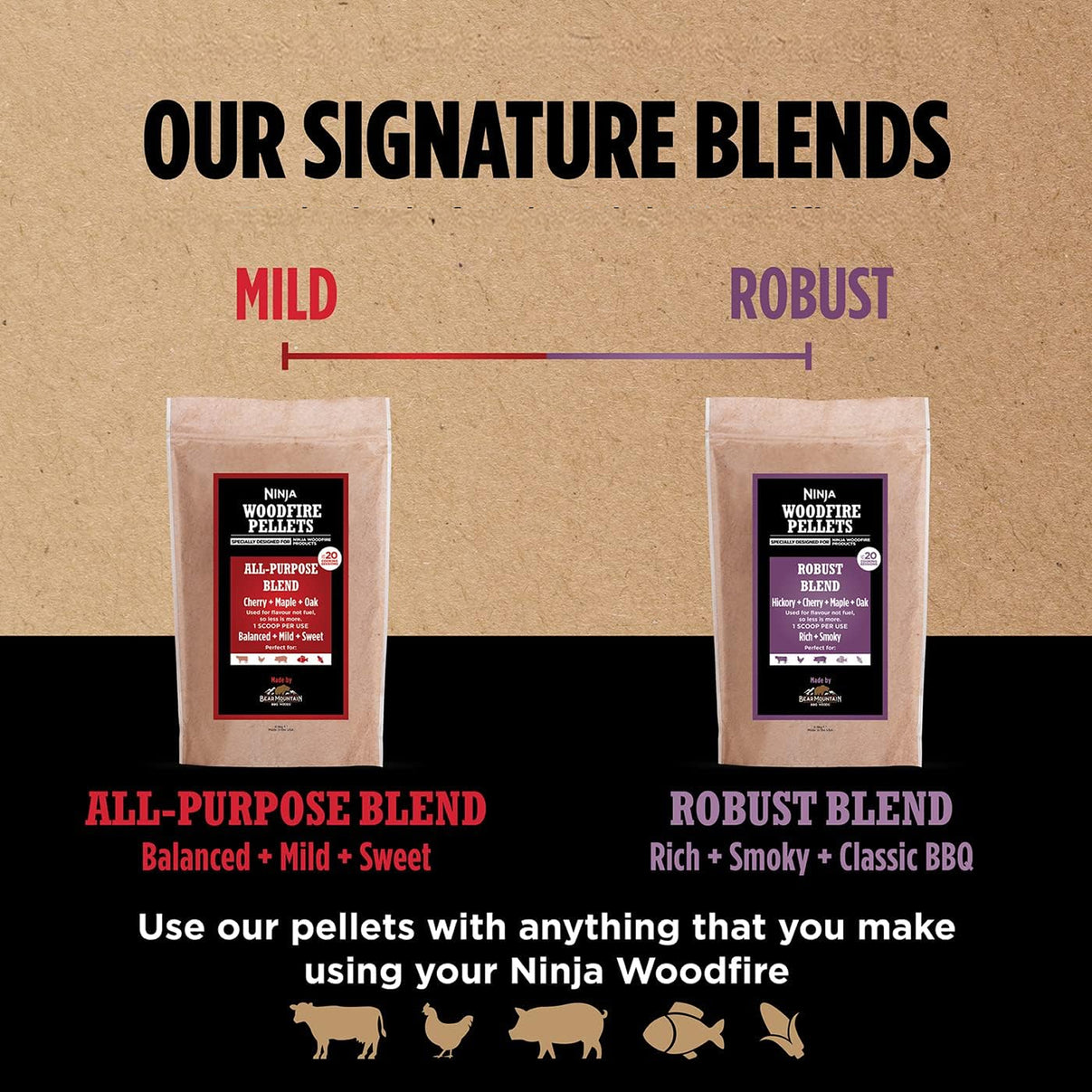 Ninja Woodfire Grill Robust Blend Pellets 900g